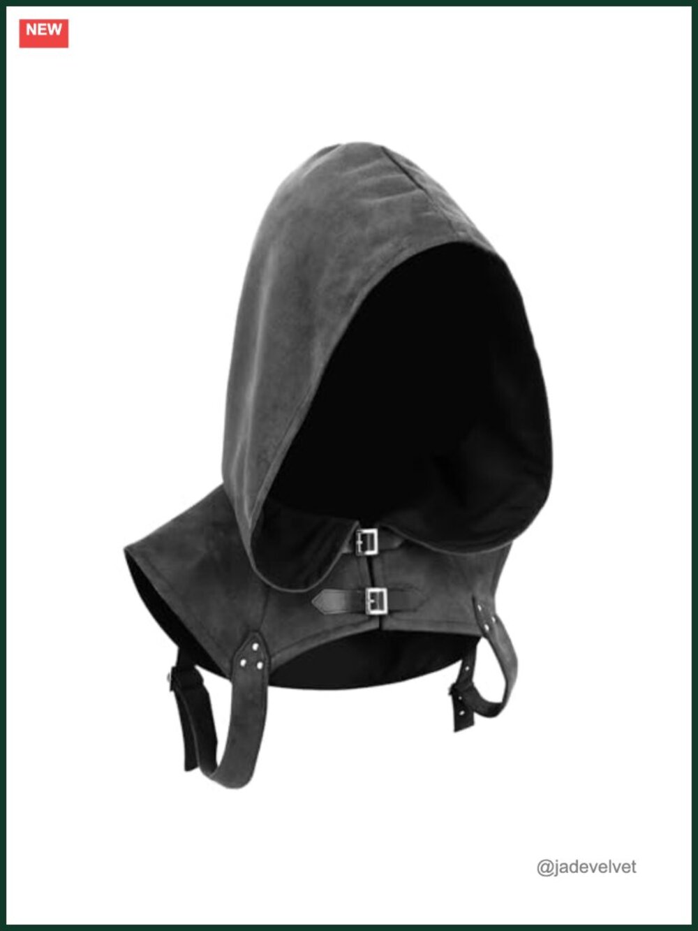 Steampunk Hooded Cowl Cape Faux Suede Cosplay LARP Costume Cloak